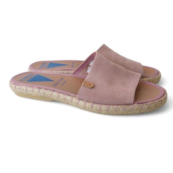Verbenas Suede Espadrille Slide Sandals "Antique Blush Pink" Women's 8.5/39 - Picture 4 of 10